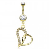 Piercing nombril plaqué-or 69 - Coeur