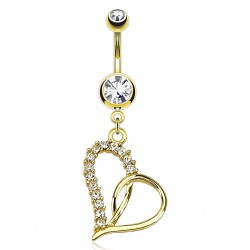 Piercing nombril plaqué-or 69 - Coeur