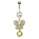 Piercing nombril plaqué-or 72 - Papillon