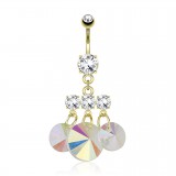Piercing nombril plaqué-or 94 - Trois cercles aurora