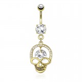 Piercing nombril plaqué-or 98 - Crâne