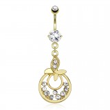 Piercing nombril plaqué-or 101 - Cercle