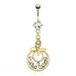 Piercing nombril plaqué-or 101 - Cercle