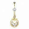 Piercing nombril plaqué-or 101 - Cercle