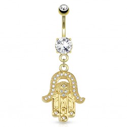 Piercing nombril plaqué-or 103 - Main de fatma