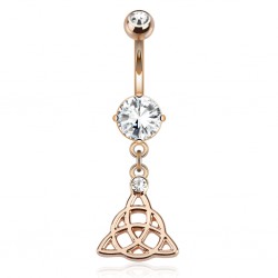 Piercing nombril plaqué-or rose 085 - Tribal celtique