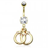 Piercing nombril plaqué-or 113 - Menottes