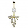 Piercing nombril plaqué-or 114 - Noeud papillon
