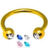 Piercing micro-circulaire 32 - Plaqué-or strass