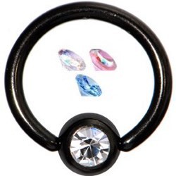 Piercing micro-bcr 21 - PVD noir strass