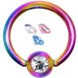 Piercing micro-bcr 20 - Rainbow strass