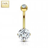 Piercing nombril or 14K 03 - Zircone rond