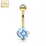 Piercing nombril or 14K 03 - Zircone rond