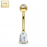 Piercing nombril or 14K 04 - Zircone larme