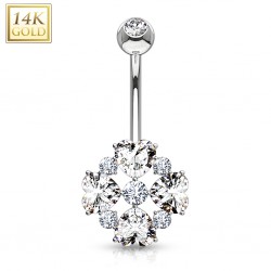 Piercing nombril or 14K blanc 26 - Deluxe rond