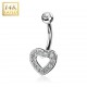Piercing nombril or 14K blanc 22 - Coeur