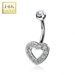 Piercing nombril or 14K blanc 22 - Coeur