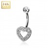 Piercing nombril or 14K blanc 22 - Coeur