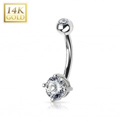 Piercing nombril or 14K blanc 20 - Rond