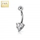 Piercing nombril or 14K blanc 19 - Coeur