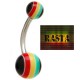 Piercing nombril cannabis 20 - Acrylique rasta