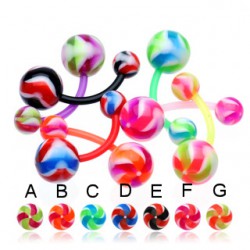 Piercing nombril UV 30 - Flexible twister