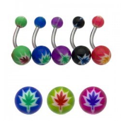 Piercing nombril UV 51 - Cannabis
