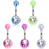 Piercing nombril UV 89 - Beach-ball strass