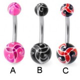 Piercing nombril UV 97 - Fleur tribale