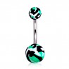 Piercing nombril UV 118 - Camouflage vert et noir
