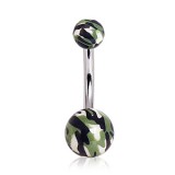 Piercing nombril UV 119 - Camouflage kaki et noir