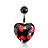 Piercing nombril UV 104 - Coeur champignons