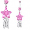 Piercing nombril attrape rêve 03 - étoile rose