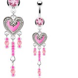 Piercing nombril coeur 68 - Vintage rose