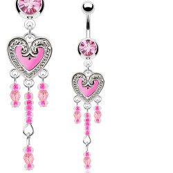 Piercing nombril coeur 68 - Vintage rose