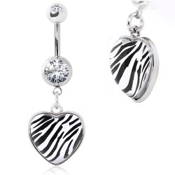 Piercing nombril coeur 75 - Zèbre