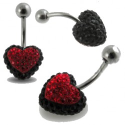 Piercing nombril cristal 12 - Férido coeur