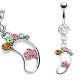 Piercing nombril banane pied avec motif pied multicolore