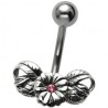 Piercing nombril fleur motif fleur vintage rose (45)