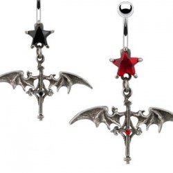 Piercing nombril gothique 22 - Chauve-souris