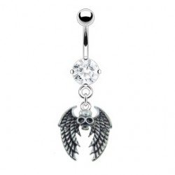 Piercing nombril gothique 72 - Crâne ailé