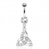 Piercing nombril tribal 62 - Celtique rosas trois branches