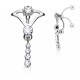 Piercing nombril tribal 49 - Inversé strass transparents