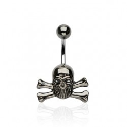 Piercing nombril gothique 90 - Crâne