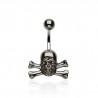 Piercing nombril gothique 49 - Crâne noir hématite