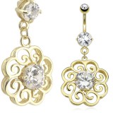 Piercing nombril plaqué-or 65 - Rosas