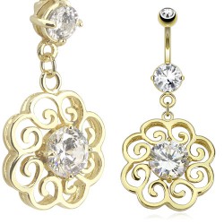 Piercing nombril plaqué-or 65 - Rosas