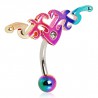 Piercing nombril tribal 58 - Inversé rainbow B