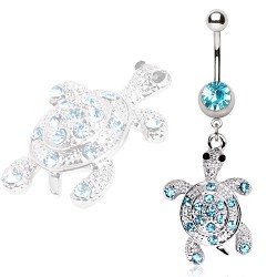 Piercing nombril tortue bleu-clair (59)