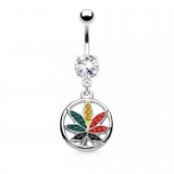 Piercing nombril cannabis 18 - Multicolore